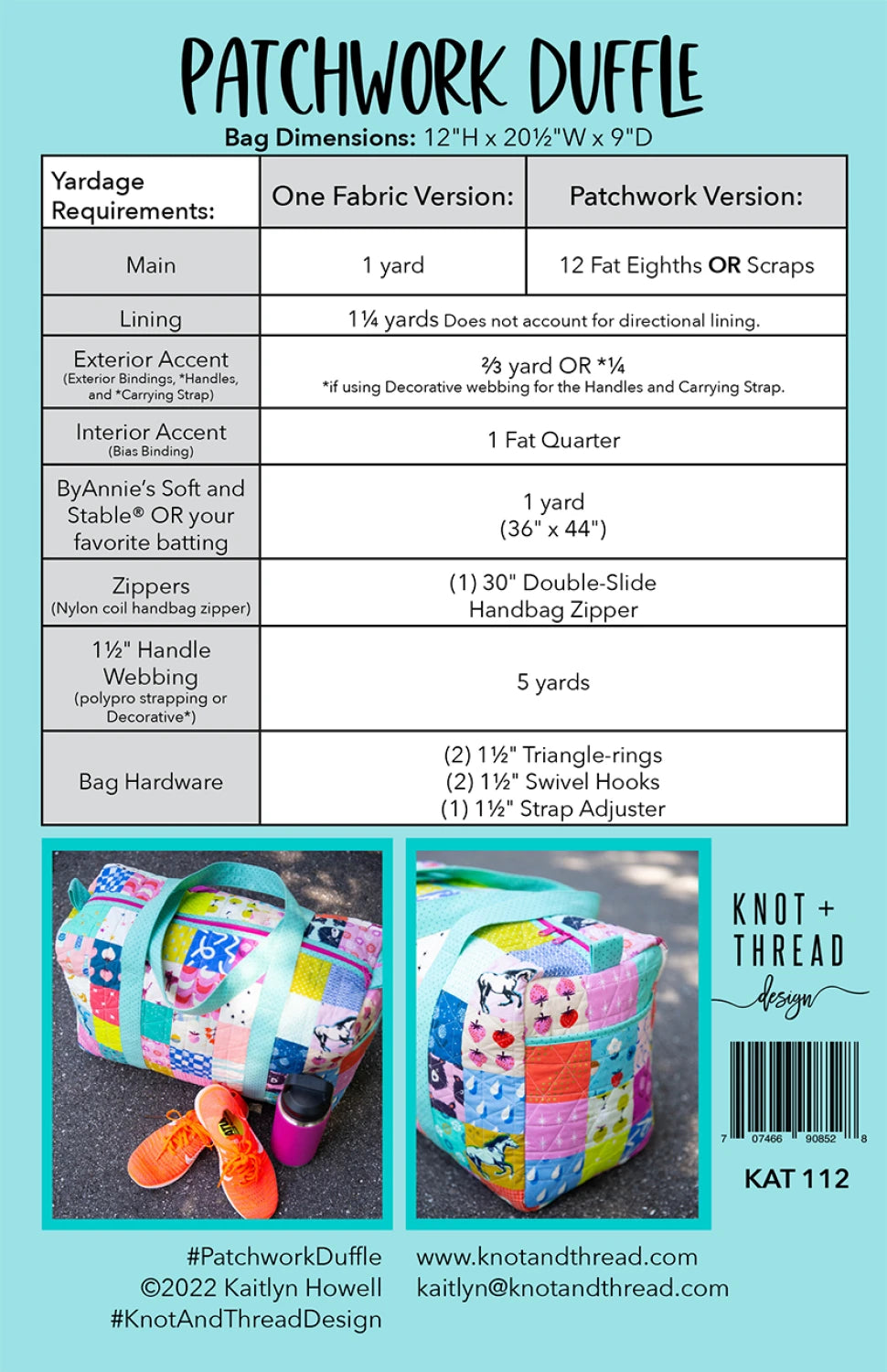 Patchwork Duffle 2.0- pattern