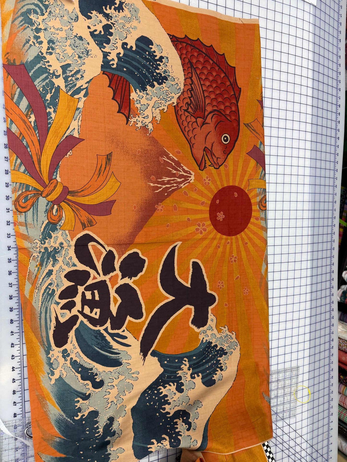 Orimono Japan: Kobayashi Japanese Fish Flag Panel Project by Cotton
