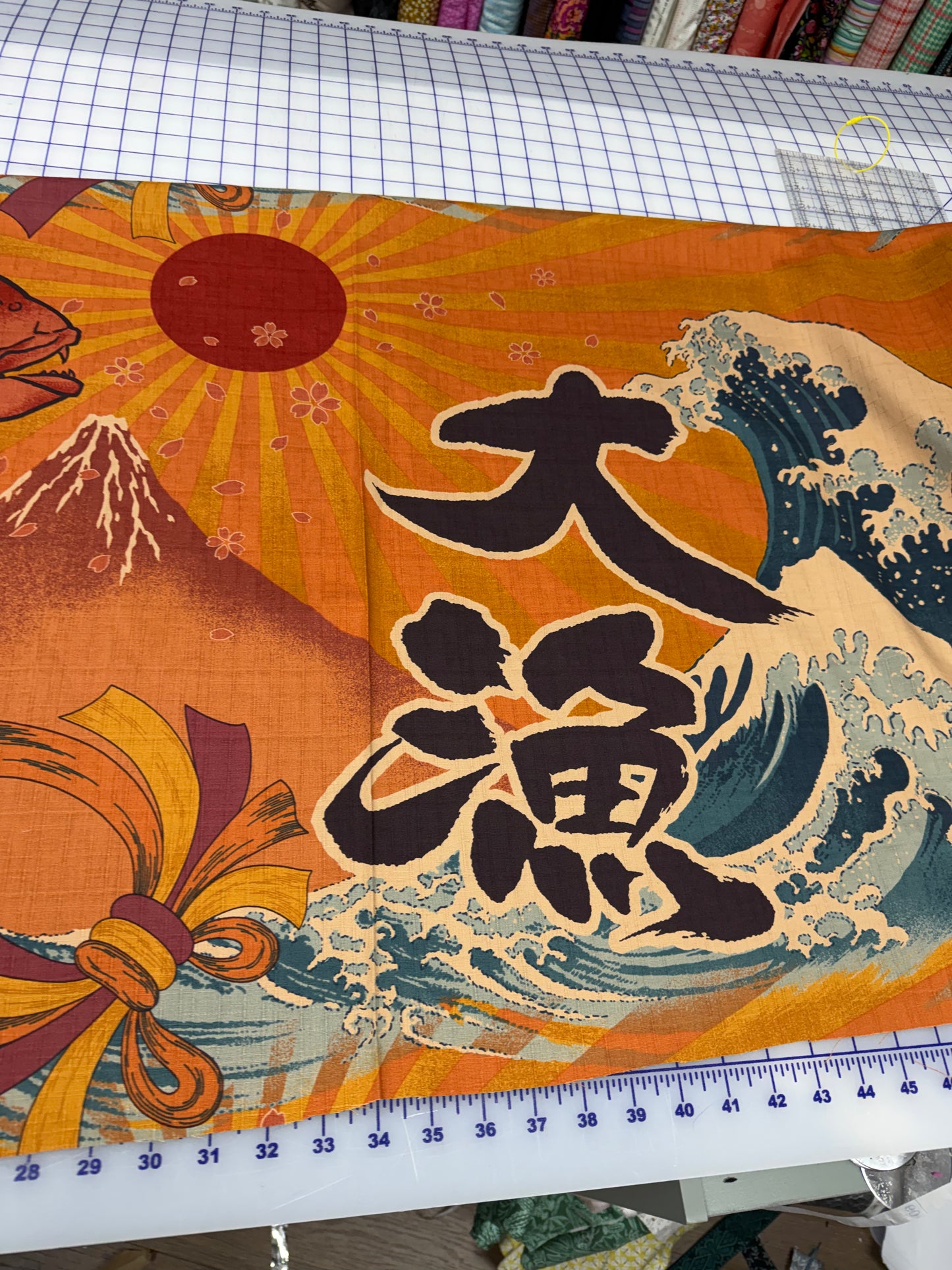 Orimono Japan: Kobayashi Japanese Fish Flag Panel Project by Cotton
