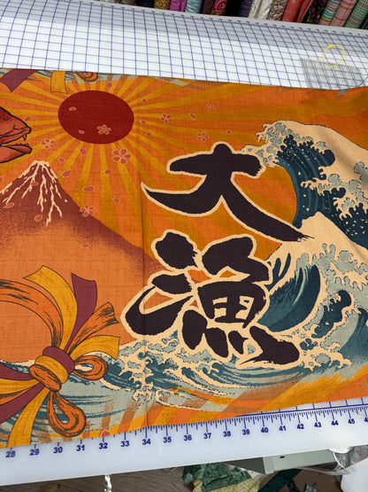 Orimono Japan: Kobayashi Japanese Fish Flag Panel Project by Cotton