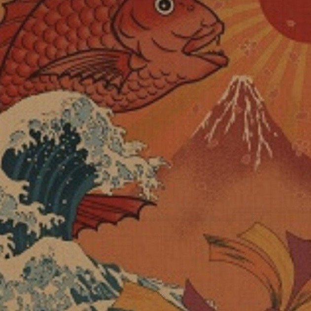 Orimono Japan: Kobayashi Japanese Fish Flag Panel Project by Cotton
