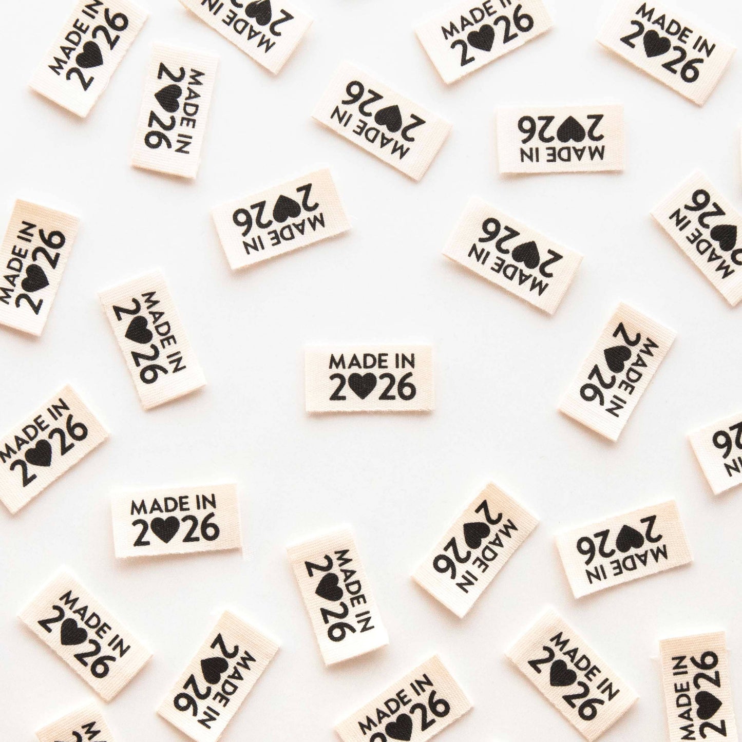 Made in 2026 Organic Cotton Endfold Sewing Labels