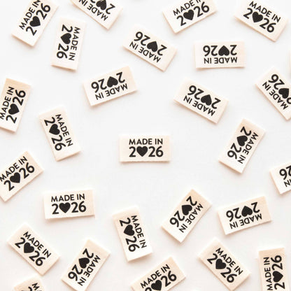 Made in 2026 Organic Cotton Endfold Sewing Labels