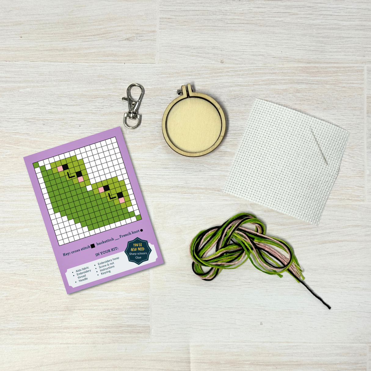 Mini Matchbox Kits - We're Like Two Peas in a Pod! Mini Matchbox Cross Stitch Kit