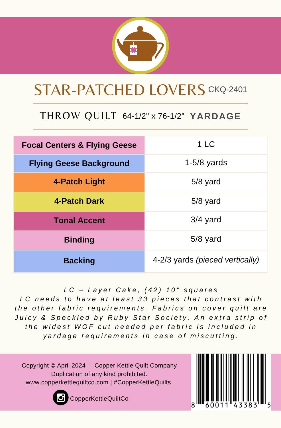 Star-Patched Lovers | CKQ-2401 Quilt Pattern