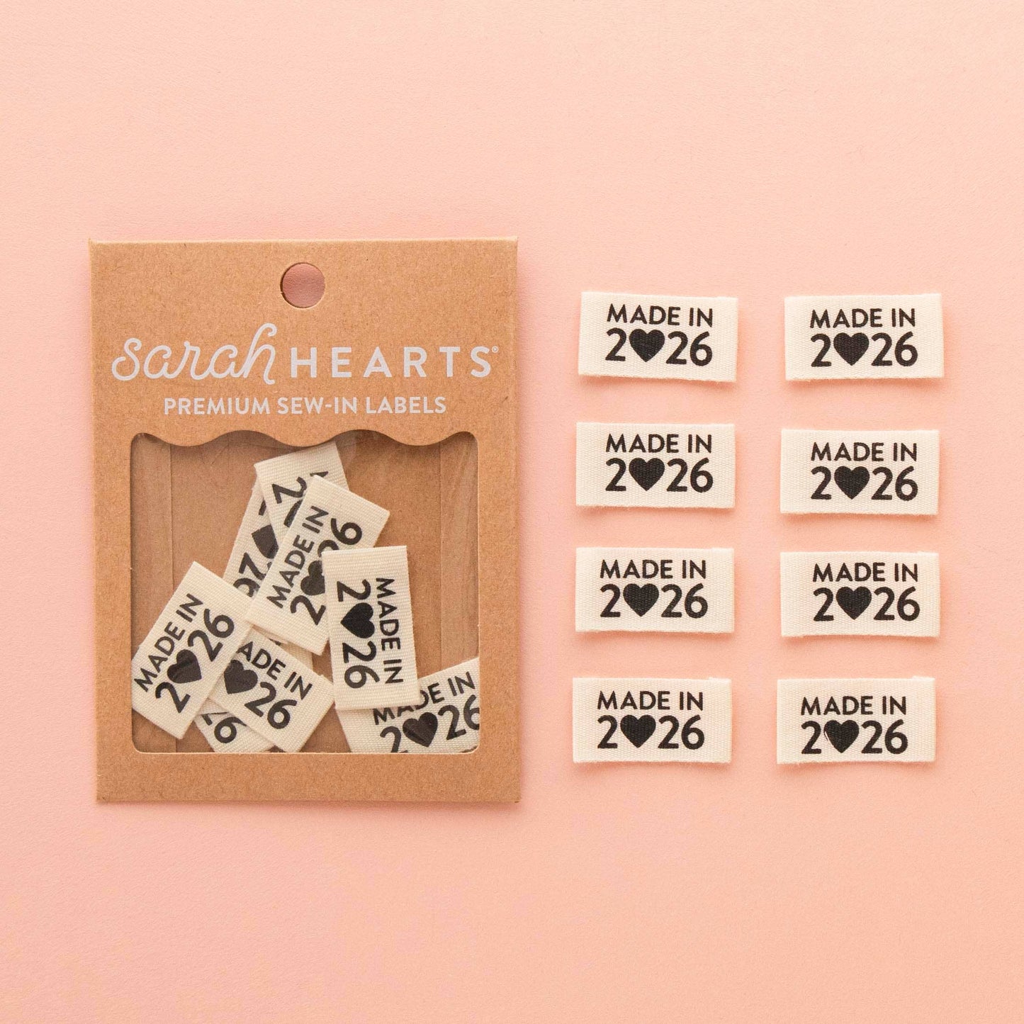 Made in 2026 Organic Cotton Endfold Sewing Labels