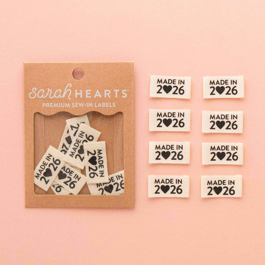 Made in 2026 Organic Cotton Endfold Sewing Labels