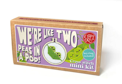 Mini Matchbox Kits - We're Like Two Peas in a Pod! Mini Matchbox Cross Stitch Kit