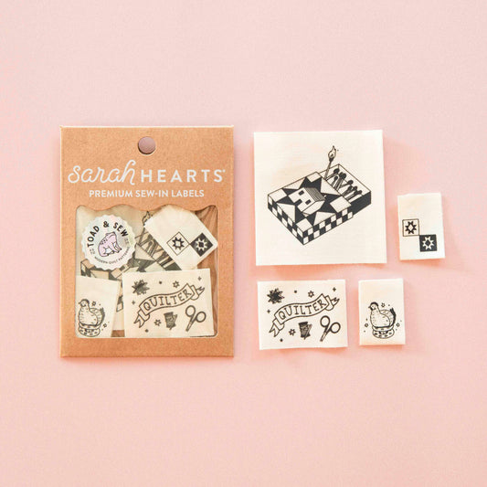 Elevate Your Creations with Quilty Tattoo Sewing Labels - Toad and Sew Multipack - THE CRAFTING TABLE STITCHERY